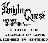 Knight Quest Title Screen